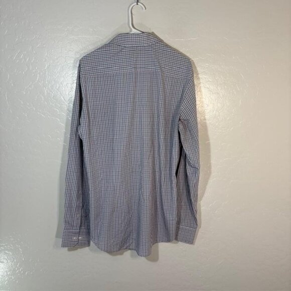 Mizzen+Main Shirt Mens Large Blue Red Plaid Leeward Performance Trim Fit Dress - Picture 5 of 7